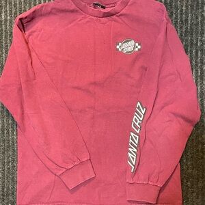 Santa Cruz Long Sleeve Shirt men’s S in burgundy.